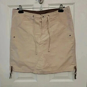 Columbia  Beige Skort Khaki Skirt Size Small Casual Cotton Nylon Blend Women's